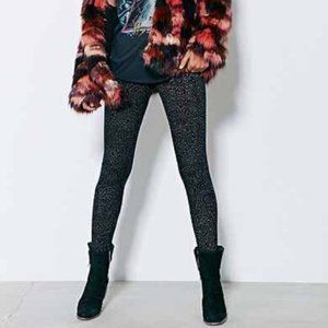 Urban Outfitters Staring at Stars Black Velvet Cutout Leggings/Tights